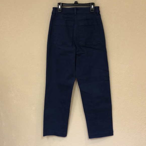 EVERLANE womans  Straight-Leg Crop Pants in Navy size 2 - Picture 6 of 6